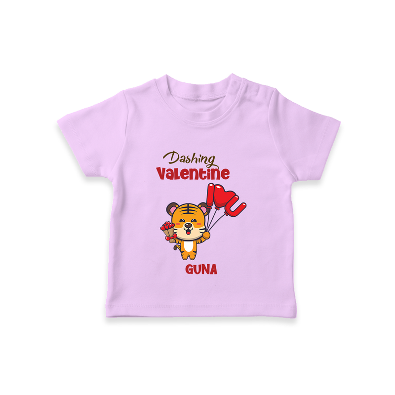 Dashing Valentine - Valentine's Day Themed Customized T-Shirt For Kids - LILAC - 0-5 Months Old (Chest 17")