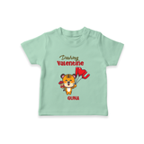 Dashing Valentine - Valentine's Day Themed Customized T-Shirt For Kids - MINT GREEN - 0-5 Months Old (Chest 17")