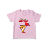 Dashing Valentine - Valentine's Day Themed Customized T-Shirt For Kids - PINK - 0-5 Months Old (Chest 17")