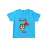 Dashing Valentine - Valentine's Day Themed Customized T-Shirt For Kids - SKY BLUE - 0-5 Months Old (Chest 17")