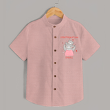 Little Prince Of Love - Valentine's Day Themed Customized Shirt For Kids - PEACH - 0 - 6 Months Old (Chest 23")