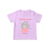 Little Prince Of Love - Valentine's Day Themed Customized T-Shirt For Kids - LILAC - 0-5 Months Old (Chest 17")