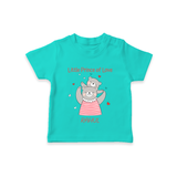 Little Prince Of Love - Valentine's Day Themed Customized T-Shirt For Kids - TEAL - 0-5 Months Old (Chest 17")