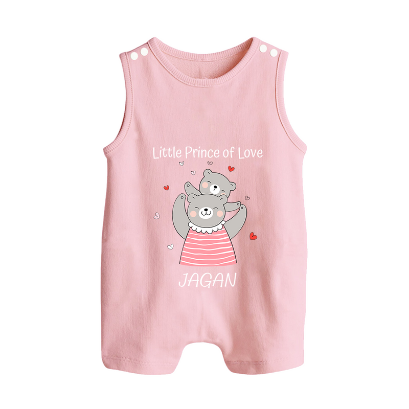 Little Prince Of Love - Valentine's Day Themed Customized Romper Suit For Babies - BABY PINK - 0 - 5 Months Old (Chest 18")