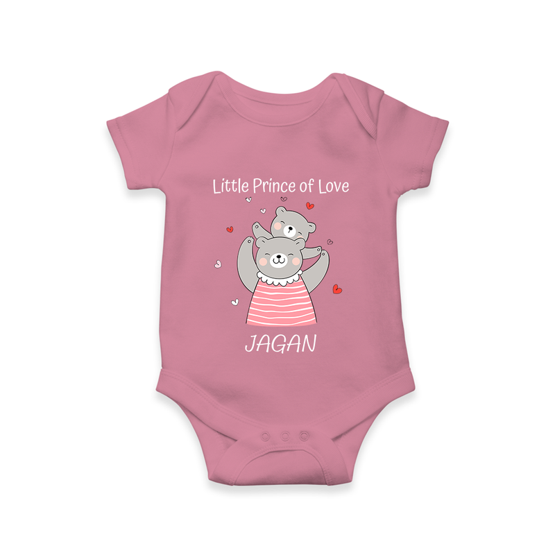 Little Prince Of Love - Valentine's Day Themed Customized Romper For Babies - ONION - 0 - 3 Months Old (Chest 16")