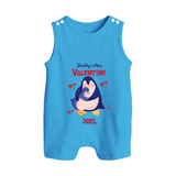 Daddy's Mini Valentine - Valentine's Day Themed Customized Romper Suit For Babies - ROYAL BLUE - 0 - 5 Months Old (Chest 18")