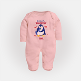 Daddy's Mini Valentine - Valentine's Day Themed Customized Sleep Suit For Babies - BABY PINK - New Born (Chest 7.5")