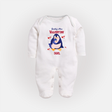 Daddy's Mini Valentine - Valentine's Day Themed Customized Sleep Suit For Babies - WHITE - New Born (Chest 7.5")