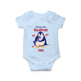 Daddy's Mini Valentine - Valentine's Day Themed Customized Romper For Babies - BABY BLUE - 0 - 3 Months Old (Chest 16")