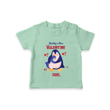 Daddy's Mini Valentine - Valentine's Day Themed Customized T-Shirt For Kids - MINT GREEN - 0-5 Months Old (Chest 17")