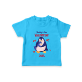 Daddy's Mini Valentine - Valentine's Day Themed Customized T-Shirt For Kids - SKY BLUE - 0-5 Months Old (Chest 17")