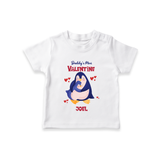 Daddy's Mini Valentine - Valentine's Day Themed Customized T-Shirt For Kids - WHITE - 0-5 Months Old (Chest 17")