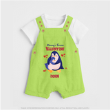 Mommy's Forever - Valentine's Day Themed Customized Dungaree Set For Kids - GREEN - 0 - 5 Months Old (Chest 18")