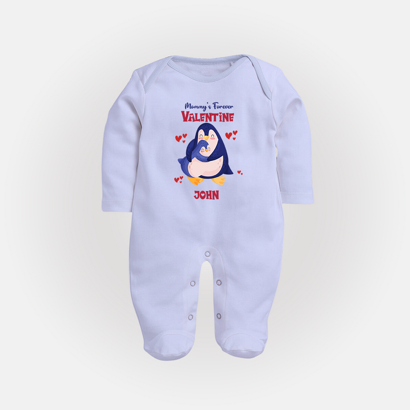 Mommy's Forever - Valentine's Day Themed Customized Sleep Suit For Babies - BABY BLUE - New Born (Chest 7.5")