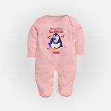 Mommy's Forever - Valentine's Day Themed Customized Sleep Suit For Babies - BABY PINK - New Born (Chest 7.5")