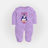 Mommy's Forever - Valentine's Day Themed Customized Sleep Suit For Babies - LILAC - New Born (Chest 7.5")