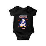 Mommy's Forever - Valentine's Day Themed Customized Romper For Babies - BLACK - 0 - 3 Months Old (Chest 16")