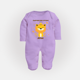 Charming Like A Prince - Valentine's Day Themed Customized Sleep Suit For Babies - LILAC - New Born (Chest 7.5")