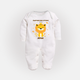 Charming Like A Prince - Valentine's Day Themed Customized Sleep Suit For Babies - WHITE - New Born (Chest 7.5")