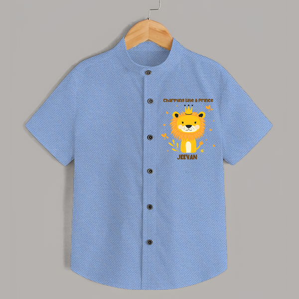 Charming Like A Prince - Valentine's Day Themed Customized Shirt For Kids - SKY BLUE - 0 - 6 Months Old (Chest 23")