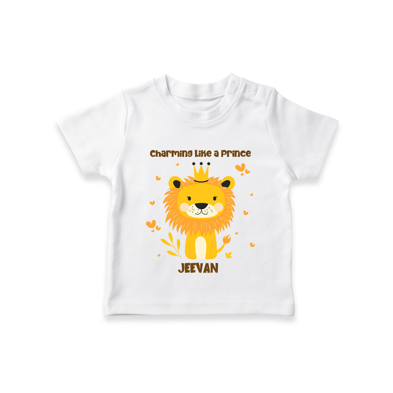 Charming Like A Prince - Valentine's Day Themed Customized T-Shirt For Kids - WHITE - 0-5 Months Old (Chest 17")