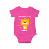 Charming Like A Prince - Valentine's Day Themed Customized Romper For Babies - HOT PINK - 0 - 3 Months Old (Chest 16")