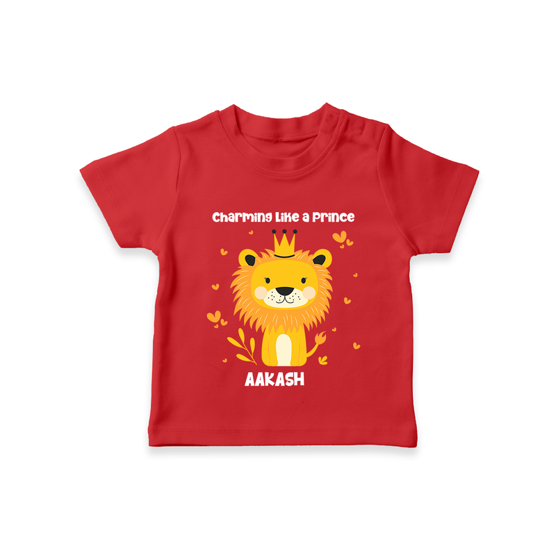 Charming Like A Prince - Valentine's Day Themed Customized T-Shirt For Kids - RED - 0-5 Months Old (Chest 17")