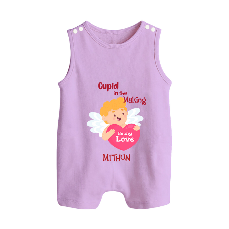 Cupid In The Making - Valentine's Day Themed Customized Romper Suit For Babies - LILAC - 0 - 5 Months Old (Chest 18")