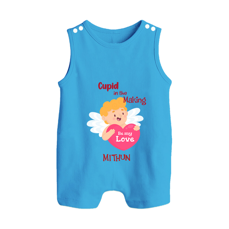 Cupid In The Making - Valentine's Day Themed Customized Romper Suit For Babies - ROYAL BLUE - 0 - 5 Months Old (Chest 18")