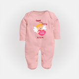 Cupid In The Making - Valentine's Day Themed Customized Sleep Suit For Babies - BABY PINK - New Born (Chest 7.5")