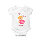 Cupid In The Making - Valentine's Day Themed Customized Romper For Babies - WHITE - 0 - 3 Months Old (Chest 16")