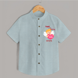 Cupid In The Making - Valentine's Day Themed Customized Shirt For Kids - ARCTIC BLUE - 0 - 6 Months Old (Chest 23")