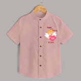 Cupid In The Making - Valentine's Day Themed Customized Shirt For Kids - PEACH - 0 - 6 Months Old (Chest 23")