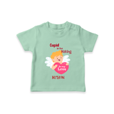 Cupid In The Making - Valentine's Day Themed Customized T-Shirt For Kids - MINT GREEN - 0-5 Months Old (Chest 17")