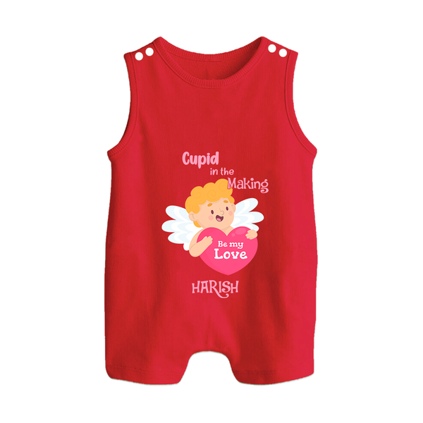 Cupid In The Making - Valentine's Day Themed Customized Romper Suit For Babies - RED - 0 - 5 Months Old (Chest 18")