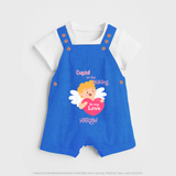 Cupid In The Making - Valentine's Day Themed Customized Dungaree Set For Kids - COBALT BLUE - 0 - 5 Months Old (Chest 18")