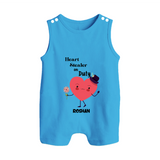 Heart Stealer On Duty - Valentine's Day Themed Customized Romper Suit For Babies - ROYAL BLUE - 0 - 5 Months Old (Chest 18")