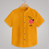 Heart Stealer On Duty - Valentine's Day Themed Customized Shirt For Kids - CHROME YELLOW - 0 - 6 Months Old (Chest 23")