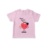 Heart Stealer On Duty - Valentine's Day Themed Customized T-Shirt For Kids - PINK - 0-5 Months Old (Chest 17")