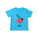 Heart Stealer On Duty - Valentine's Day Themed Customized T-Shirt For Kids - SKY BLUE - 0-5 Months Old (Chest 17")