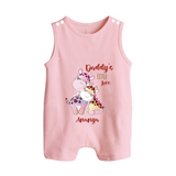 Daddy's Little Love - Valentine's Day Themed Customized Romper Suit For Babies With Name - BABY PINK - 0 - 5 Months Old (Chest 18")