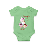 Daddy's Little Love - Valentine's Day Themed Customized Romper For Babies With Name - GREEN - 0 - 3 Months Old (Chest 16")