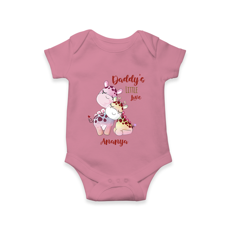 Daddy's Little Love - Valentine's Day Themed Customized Romper For Babies With Name - ONION - 0 - 3 Months Old (Chest 16")