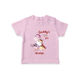 Daddy's Little Love - Valentine's Day Themed Customized T-Shirt For Kids With Name - PINK - 0-5 Months Old (Chest 17")