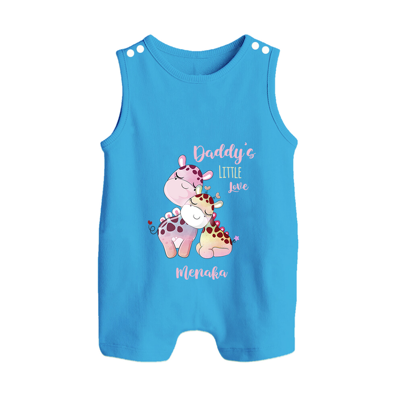 Daddy's Little Love - Valentine's Day Themed Customized Romper Suit For Babies With Name - ROYAL BLUE - 0 - 5 Months Old (Chest 18")