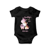 Daddy's Little Love - Valentine's Day Themed Customized Romper For Babies With Name - BLACK - 0 - 3 Months Old (Chest 16")