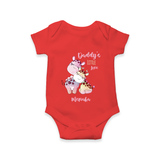 Daddy's Little Love - Valentine's Day Themed Customized Romper For Babies With Name - RED - 0 - 3 Months Old (Chest 16")