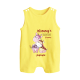 Mommy's Little Love - Valentine's Day Themed Customized Romper Suit For Babies With Name - PASTEL YELLOW - 0 - 5 Months Old (Chest 18")