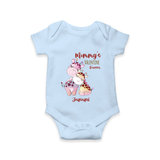 Mommy's Little Love - Valentine's Day Themed Customized Romper For Babies With Name - BABY BLUE - 0 - 3 Months Old (Chest 16")