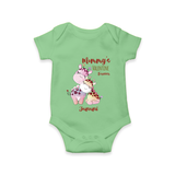 Mommy's Little Love - Valentine's Day Themed Customized Romper For Babies With Name - GREEN - 0 - 3 Months Old (Chest 16")